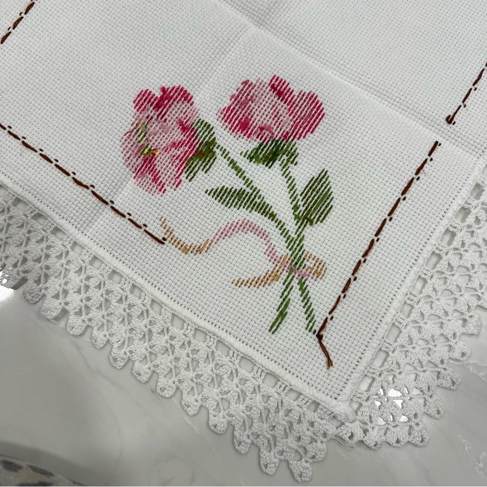 Handmade Crochet Floral Towel - Picture 4 of 4